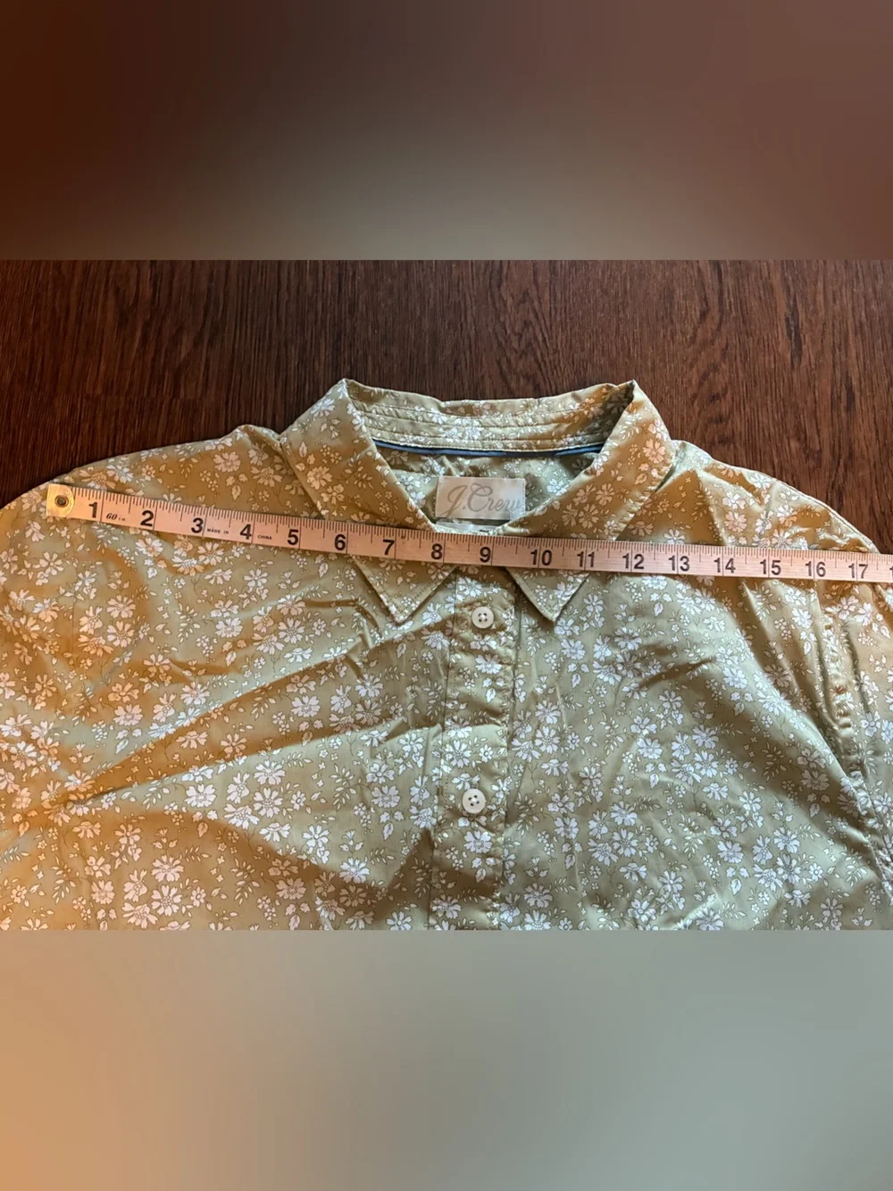 J. Crew NWT Green & White Slim-Fit Shirt in Liberty® Capel Floral Fabric-Size 18